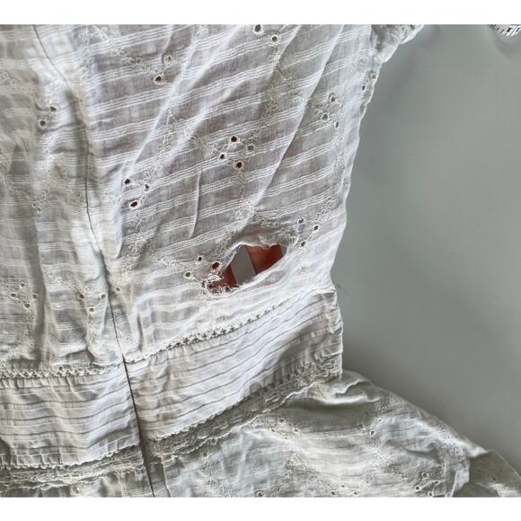 Jonathan Simkhai Dress‎ Women 0 White Embroidery V Neck Eyelet Mini Cotton - Picture 12 of 12